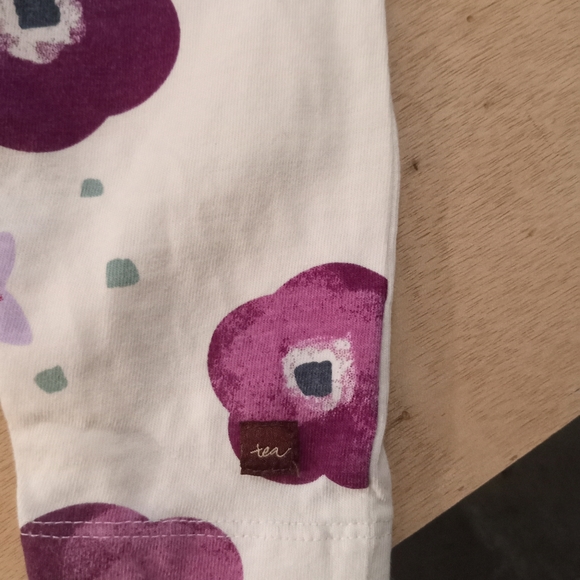 NWOT 3-6m Tea White with Purple Flowers Onesie - Picture 5 of 5